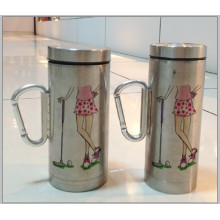 Stainless Steel Coffee Mug with Handle (CL1C-B035B-A)